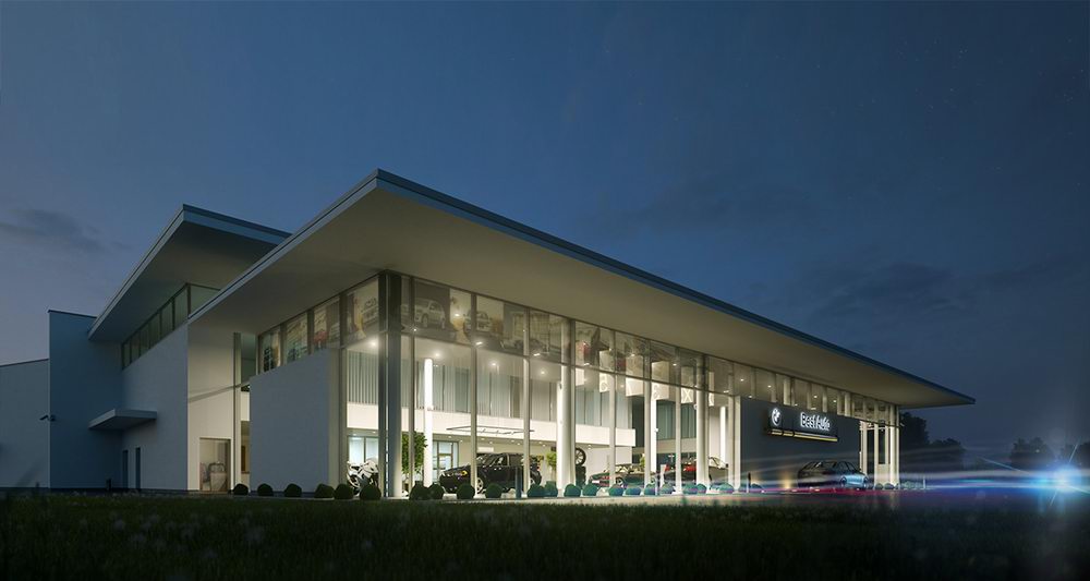 Nowy salon BMW w Lublinie ‹ Wizualizacje wnętrz